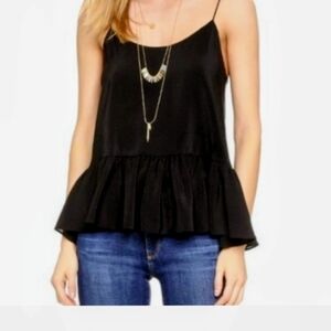 Club Monaco Black Peplum V-Neck Sleeveless Cami Top - Size S